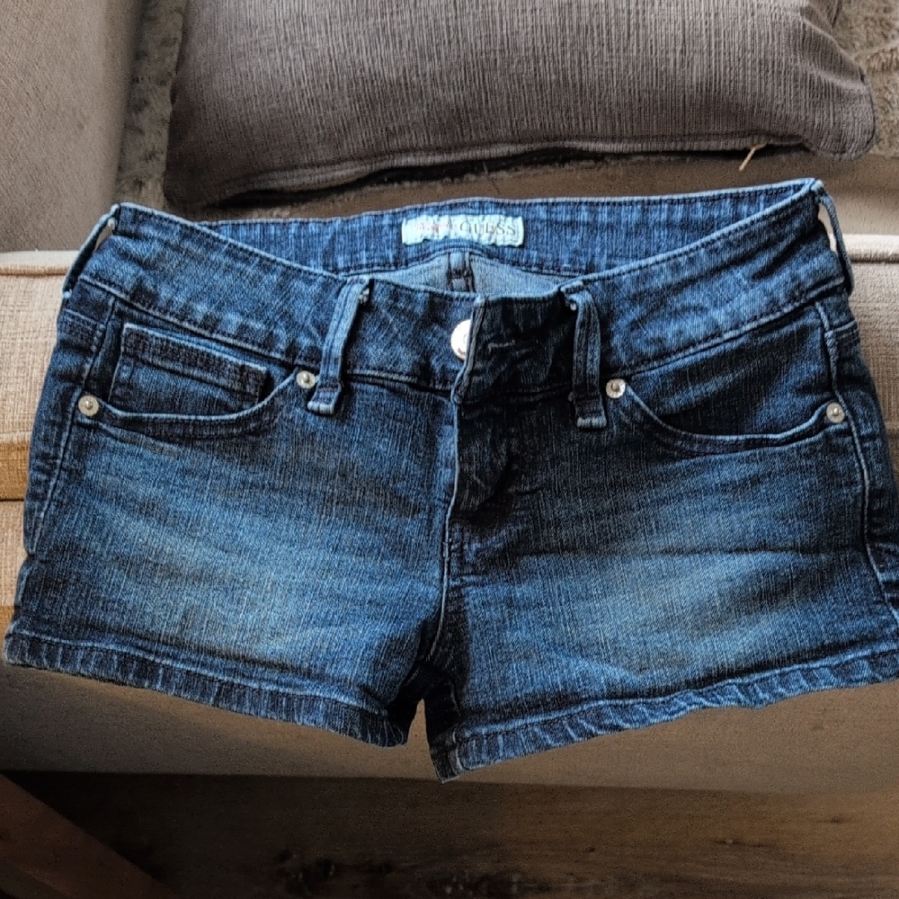 Express Blue Jean Shorts with Frayed Hem